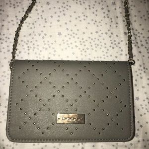 Bebe studded grey crossbody bag